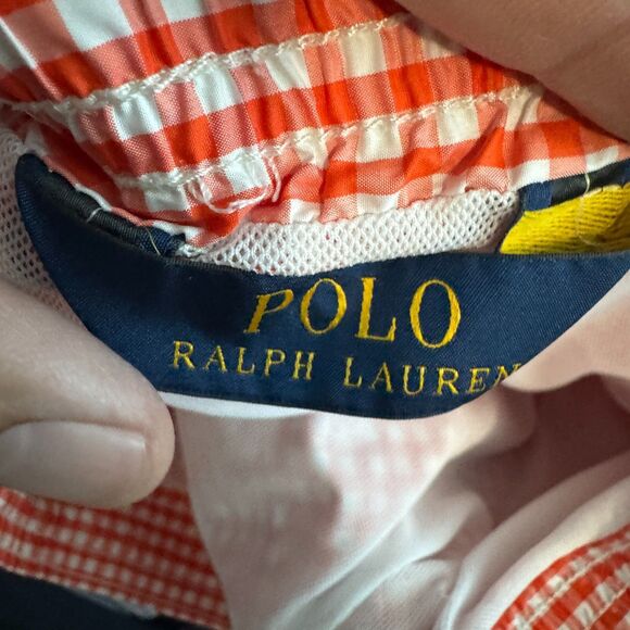 Polo Ralph Lauren Swim Trunks Mens 2XB Big Orange Gingham Beach Surf Shorts - Picture 7 of 13